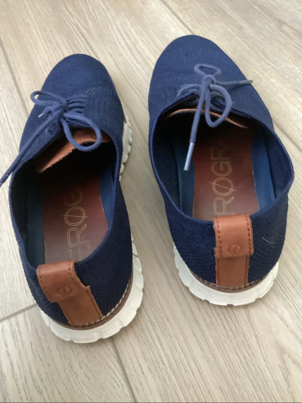 Cole Haan ZERØGRAND Stitchlite™ Wingtip Oxford Marine Blue Size 9.5 Smart Casual